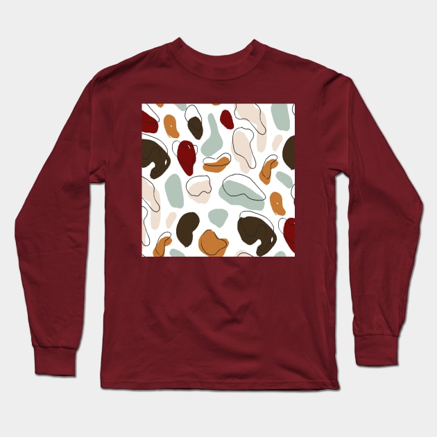 Fall Solid Color Pebbles Long Sleeve T-Shirt by Carolina Díaz